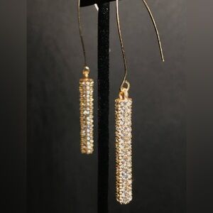 Sparkling Gold and Silver Drop Earrings